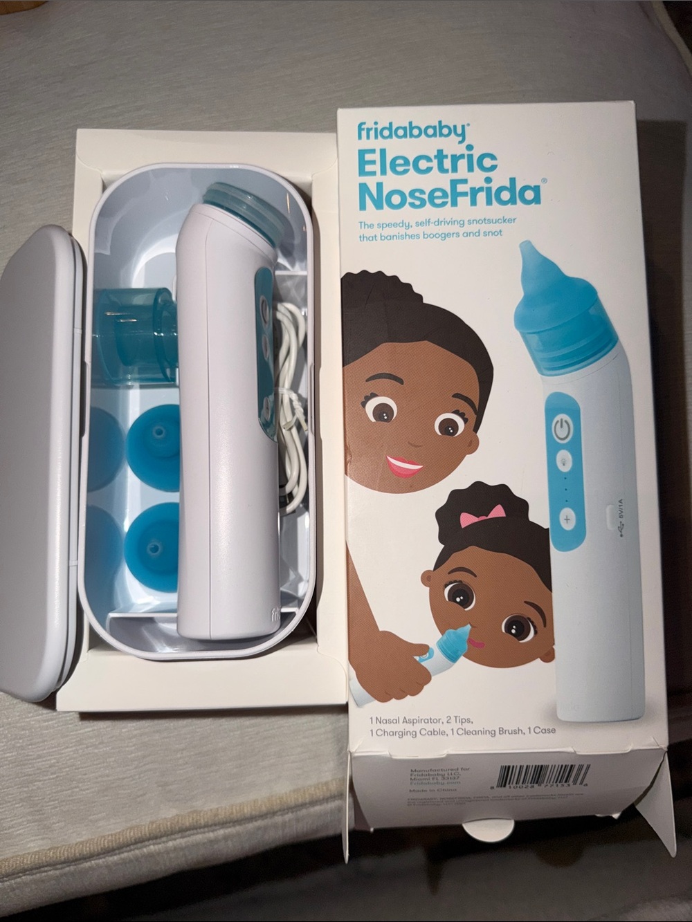 fridababy Electric NoseFrida Nasal Aspirator - White & Teal